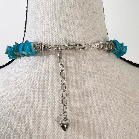 Chunky Agate Pendant Choker Necklace - Picture 2 of 4